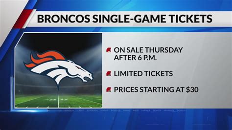 Broncos single-game tickets go on sale Thursday evening