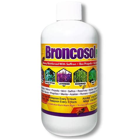 Free Shipping /2 BRONCOSOL PLUS Natural Syrup, Help forCough, Itch throat 12. Oz ad vertisement by AlfredShoesNMore. Ad vertisement from shop AlfredShoesNMore. AlfredShoesNMore From shop AlfredShoesNMore. 5 out of 5 stars (13) $ 33.00. FREE shipping Add to Favorites Natural Tea for Lung Inflammation Bronchitis Pneumonia 250gr .... 