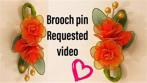 Brooch pin with nylon stocking {How to} (Req video) - YouTube