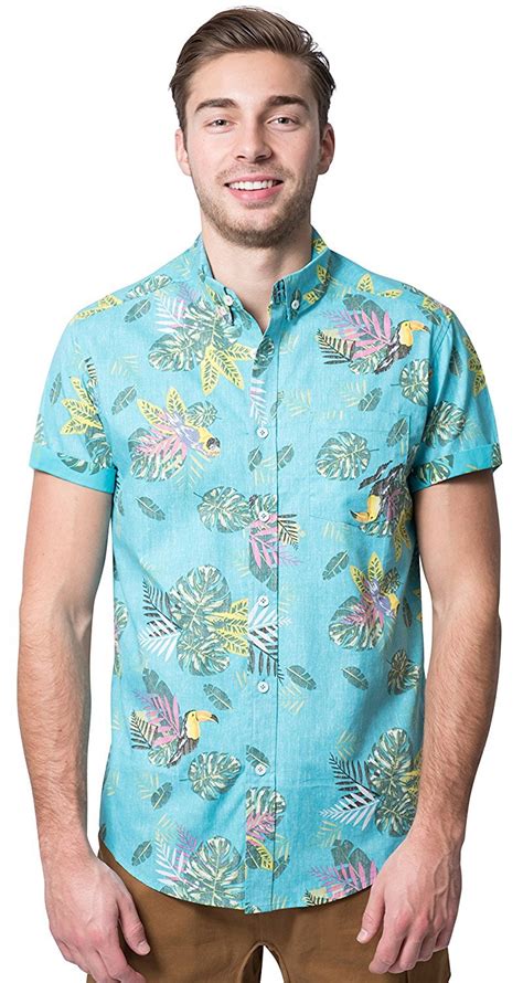 Brooklyn Athletics Mens Short Sleeve Button Down Hawaiian Shirt