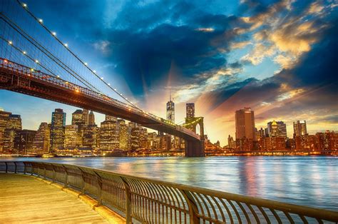 Brooklyn Bridge in New York, USA in 4k Ultra Hd Landmark 4k