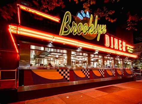 Brooklyn diner. Celebrating American ethnic dishes found all over Brooklyn, the menu features the kind of real food you crave to eat, just like your mother used to make, only better. Every part of Brooklyn is represented by Jewish, Italian, Irish & other ethnic favorites. And every childhood fantasy is fulfilled by the enormous desserts, all baked on the premises every day. 
