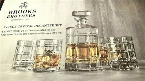 Brooks brothers 5 piece crystal decanter set. Christmas Gift Whiskey Decanter Personalized, Gift for Men Custom Whiskey Decanter, Engraved Decanter Whiskey Decanter, Scotch Decanter Gift. (17.7k) $24.65. $54.78 (55% off) Crystal Whiskey Tasting Glass - set of 2 glasses double walled, norlan - style snifter. Coffee, tea mug. (1.8k) 