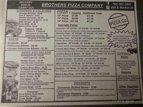 Brothers pizza crawfordsville in. Menu. Order Now. Digital Gift Cards. About. Become an Owner. Become a VIP. Sign In. Order Online. Opens in a new windowOpens an external siteOpens an external site in a new window. 