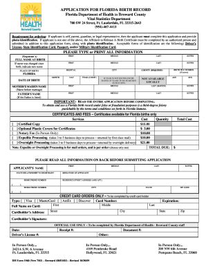 DH 726, 01/2022, Florida Administrative Code Rule 64V-1.0131 (Obsoletes Previous Editions) INFORMATION AND INSTRUCTIONS FOR FLORIDA BIRTH …