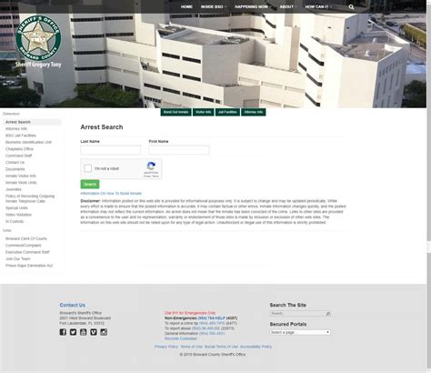The Broward County Sheriff hosts an Arrest Search Tool onl
