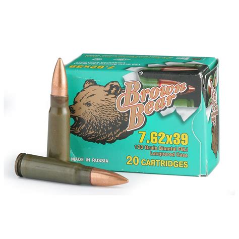 Brown Bear, 7.62x39, FMJ, 123 Grain, 20 Rounds