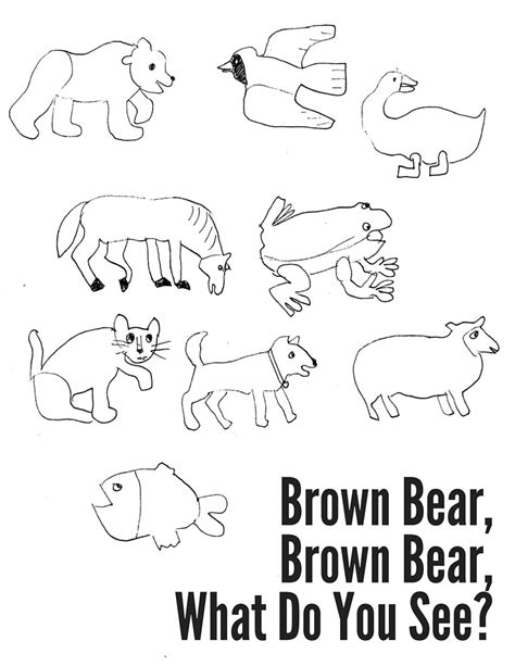 Brown Bear Coloring Pages Printable Learning How to Read