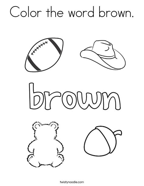 Brown Coloring Pages Preschool at Free printable