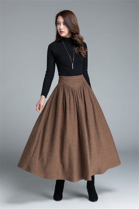 Brown Fall Skirt - Etsy