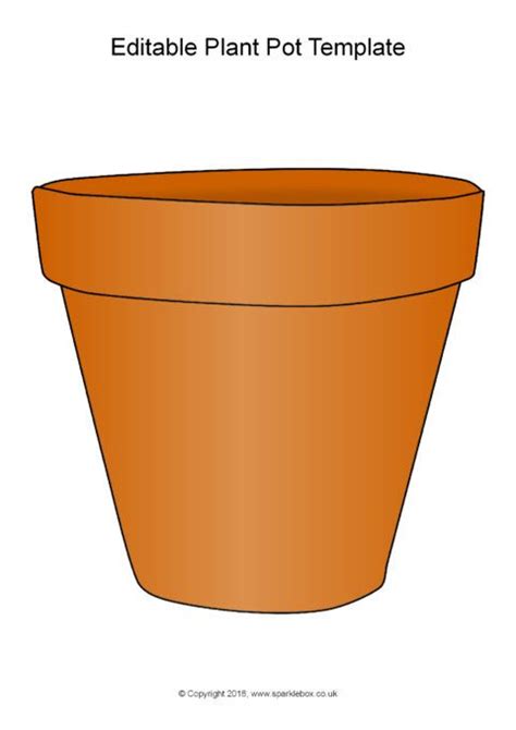Brown Flower Pot Template