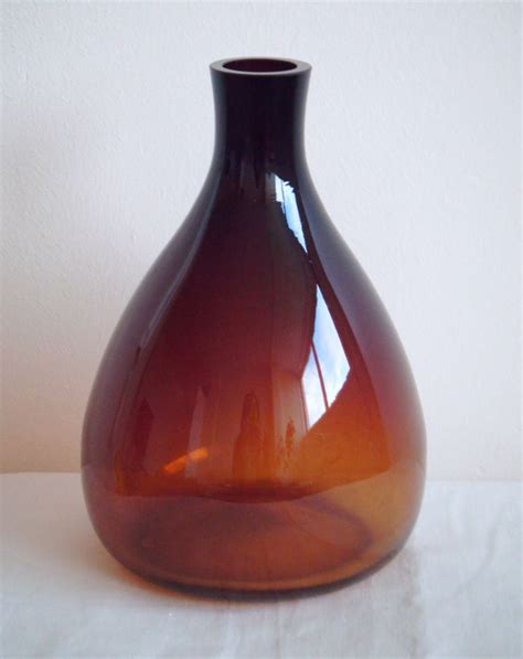 Brown Glass Vase - Etsy