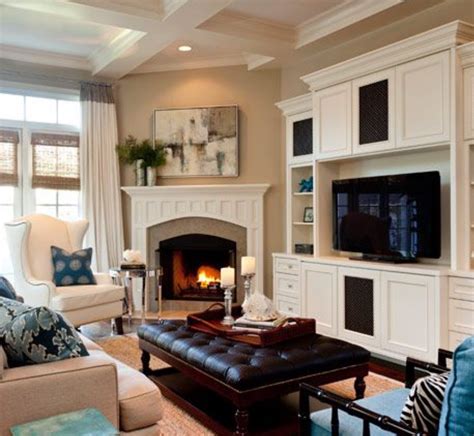 Brown Living Room Furniture Arrangement Fireplace