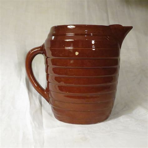 Brown Pottery Pitcher - Etsy