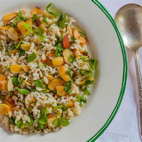 Brown Rice Pilaf with Toasted Almonds and Parsley - Food & Wine