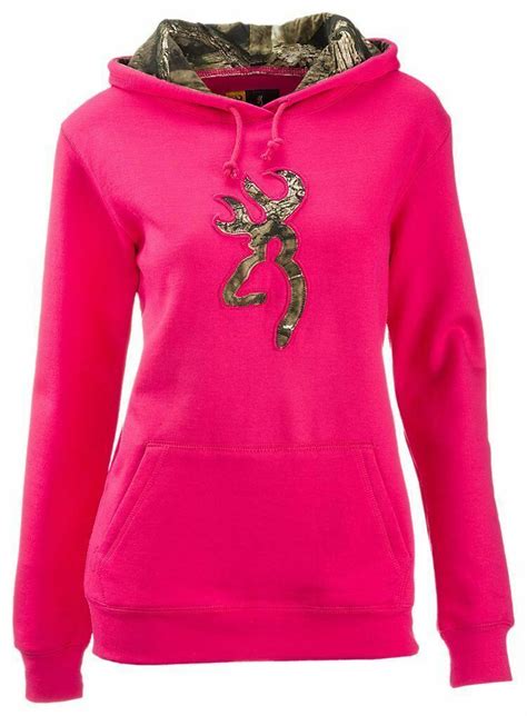 Browning Buckmark Hot Pink Hoodie - Mooseiche Camouflage Sweatshirt ...