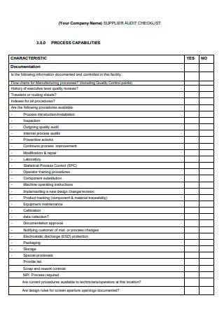 Browse Our Example of Supplier Audit Checklist Template Checklist