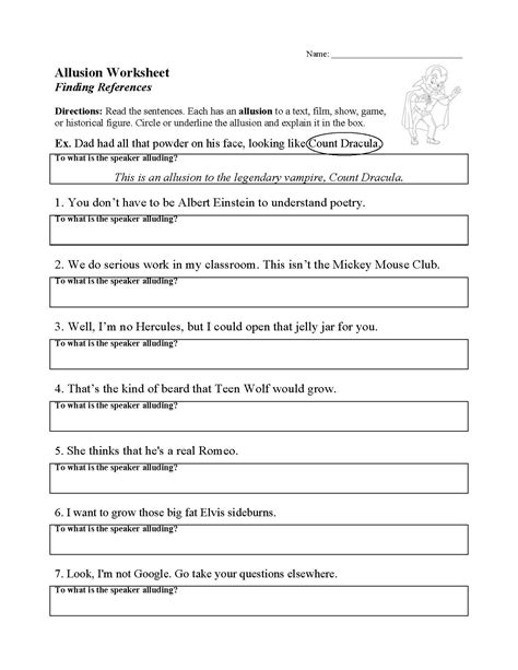 Browse Printable Allusion Worksheets Education.com