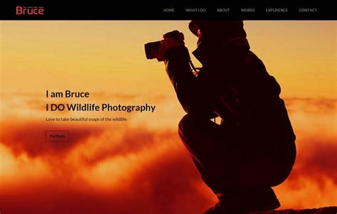 Bruce Photography Free Bootstrap Template Webthemez