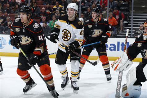 Bruins vs ducks. October 19, 2022 11:47 am ET. The Boston Bruins (3-1-0) and David Pastrnak (three goals and five assists) host the Anaheim Ducks (1-3-0) and Troy Terry (three goals and three assists) at TD Garden on Thursday, October 20 at 7:00 PM ET, airing on ESPN+, NESN, and BSSC. Boston fell 7-5 on the road its last time out on … 
