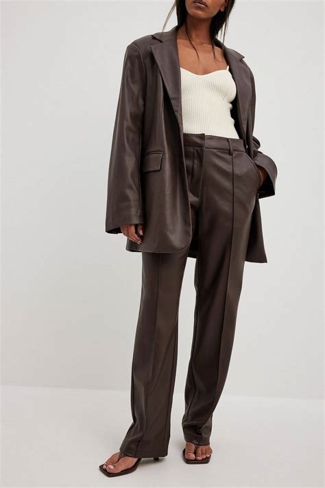 Bruna skinnbyxor dam