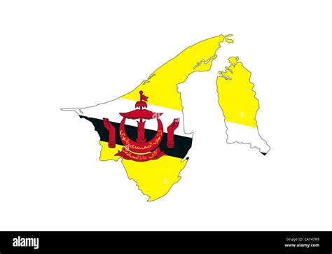 Brunei flag map.  The current Map of Brunei - Interactive high resoluti...