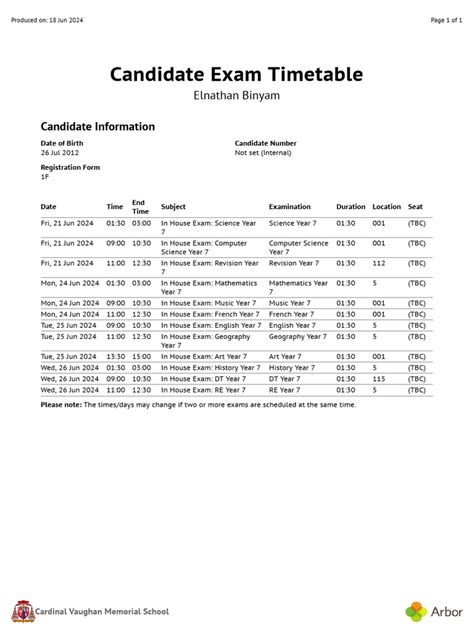 Brunel exam timetable.  Please do make sure you're available during thi...