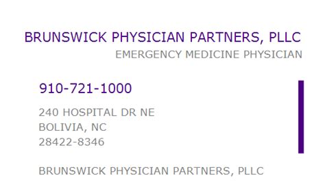 Brunswick Physician Partners Pllc, NC 28422 - MDNPI.com