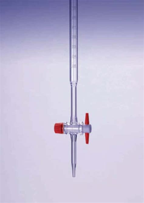 Burettes (burets) provide easy accuracy when measuring liquids. Our wide range of standard burettes include both acrylic, and Class A and Class B glass with enameled graduations and different styles of stopcock plugs. Each are individually calibrated to meet several ASTM specifications. For an economical solution, choose a self-zeroing burette. 