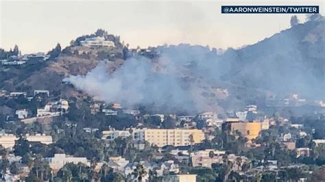 Brush fire in Hollywood Hills extinguished before reaching homes