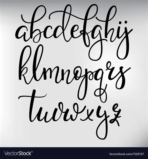 Brush script calligraphy cursive type handwritten Vector Image