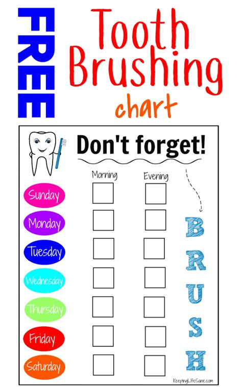 Brushing Teeth Chart Printable