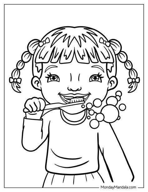 Brushing Teeth Coloring Page
