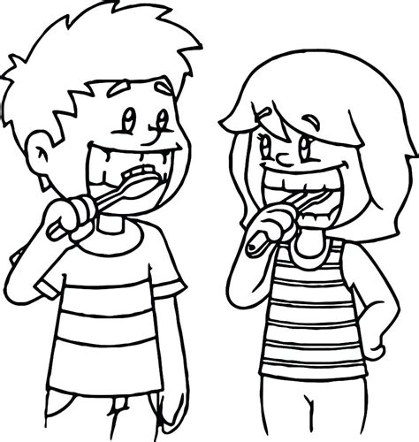 Brushing Your Teeth Coloring Pages