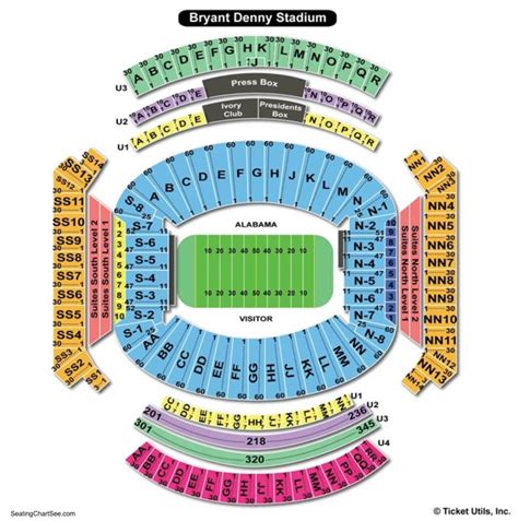Sections NN and MM are designated for visiting fans at Bryant-Denny Stadium. These sections are located within the lower bowl, and on the visiting team side of the field. Additionally, upper sections behind both end zones are non-Tide Pride seating. This includes faculty/staff, students, and visiting team allotments. Note: These seats are ....