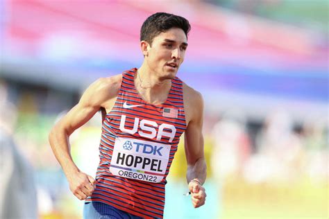 Bryce Hoppel beats Brannon Kidder, left, to the finish line in a preliminary heat in the men's 800-meter run at the U.S. Championships athletics meet, Thursday, July 25, 2019, in Des Moines, Iowa.
