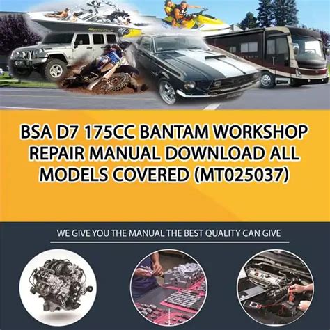 Bsa d7 175cc bantam digital workshop repair manual. - 3 5 series service and repair manual.