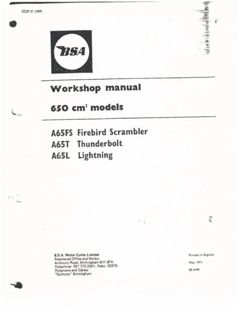 Bsa service workshop manual 1971 lightning a65l. - Marxismo e filosofia in italia.  (1958-1971)..