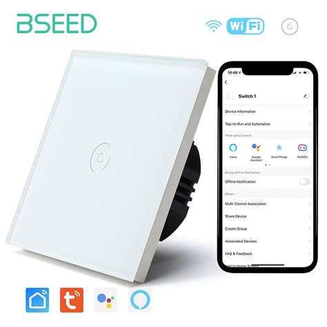 BSEED Wifi Light Touch Switch 1/2/3Gang 1/2/3 way Smart Switch Wireless Wifi Switch Colors Support For Tuya Smart Home. US $15.15. US $12.82 each, ≥ 3 pieces. · Free shipping over US $10.00. · Fast delivery by Jun 08. · Delivery guarantee US $0.71 coupon code for late delivery.. 