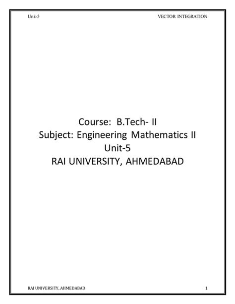 Btech Ii Engineering Mathematics Unit5