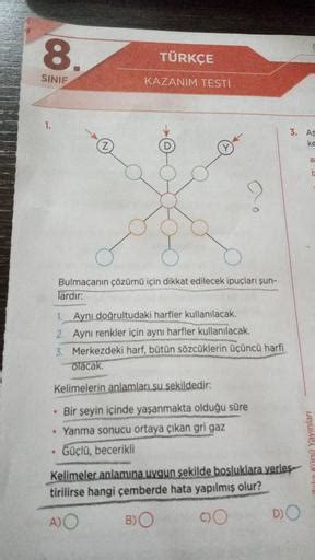 Bu bulmacanın çözümü 8 harftir ve T A harfi ile başlar.