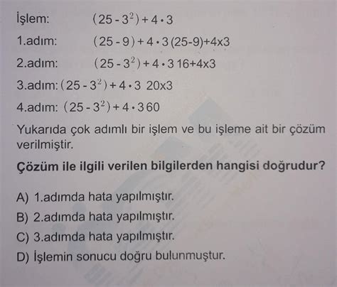 Bu işlem; 1.