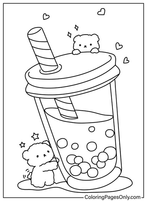 Kawaii Food Doodle Coloring Page