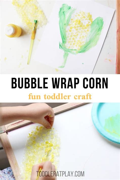 Bubble Wrap Corn Craft - Toddler at Play