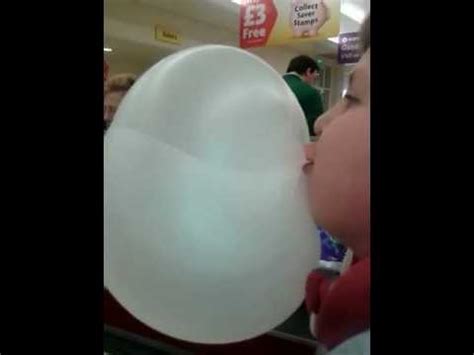 Bubble gum boy blows bigger bubble than bubble gum mum