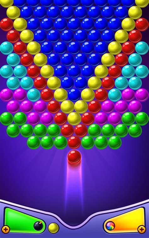Bubble Shooter is a casual puzzle game in which players shoot the same colored bubbles to clear them. The goal of the game is to clear the playing field by forming groups of three or more marbles of the same color. The game ends when the balls reach the bottom line of the screen. The more balls destroyed in one shot, the more points scored..