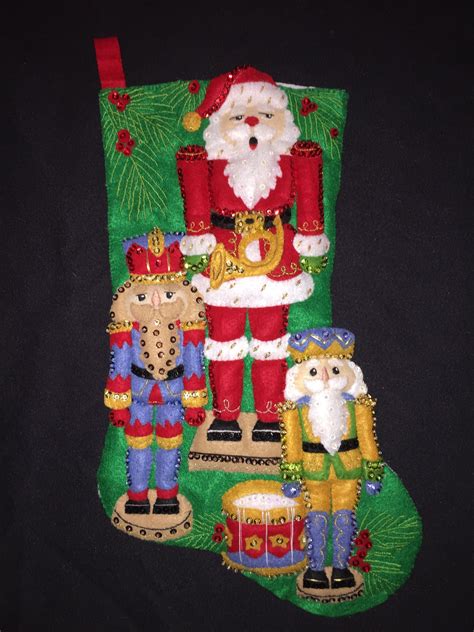 Bucilla 18-Inch Christmas Stocking Felt Applique Kit 86279 Santa's Sled