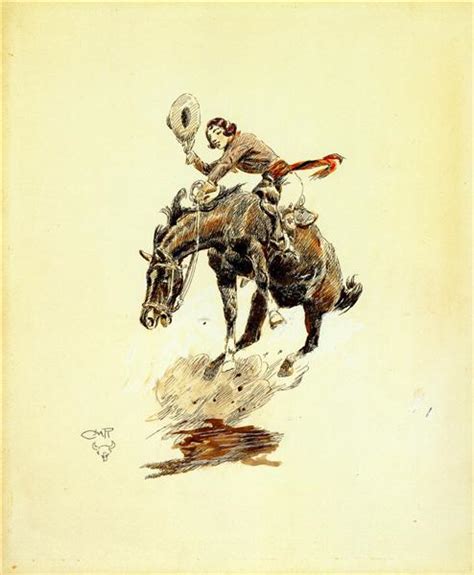 Bucking Horse and Cowgirl, 1925 - Charles M. Russell