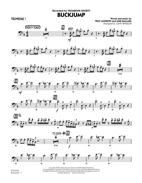 Buckjump - Trombone 1 - Sheet Music Plus