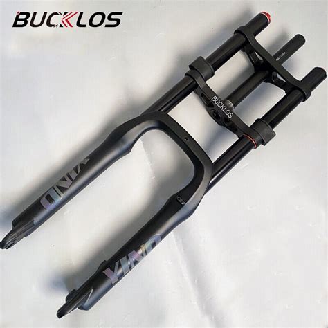 Bucklos fork. BUCKLOS 20 inch 4.0 Fat Tire E-Bike Air Suspension Fork, 180mm Travel Spacing Hub 135mm Straight Tube MTB Manual Lockout 9mm QR Mountain Bike Double Shoulder Electric Bicycle Front Forks Snow Beach 3.9 out of 5 stars 17 